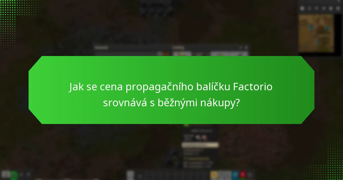 Jaký obsah je zahrnut v propagačním balíčku Factorio?