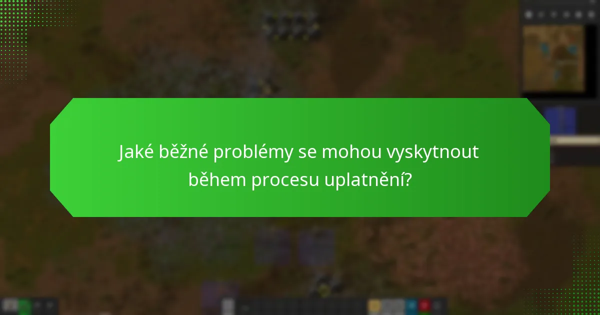 Jaké běžné problémy se mohou vyskytnout během procesu uplatnění?